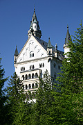 Europe, germany, bavaria, architecture, castle, castles, palace, palaces, fussen, neuschwanstein, schloss neuschwanstein, neuschwanstein castle, tree, trees.