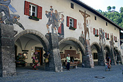 Europe, germany, bavaria, berchtesgarden, mural, murals, architecture, wndow, windows, cross, crosses, arch, arches, archway, archways.