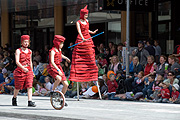Australia, sa, south australia, adelaide, entertainment, festival, festivals, pageant, pageants, christmas, christmas scene, christmas scenes, people, crowd, crowds, stilt, stilts, child, children, girl, girls, female, females.