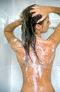 Australian, people, woman, women, female, females, nude, naked, shower, showers, bathroom, bathrooms, wash, washes, washing, hair, wash hair, washing hair, hair wash, hair washes, hairwash, hairwashes, hairwashing, shampoo, hygiene, hygienic.