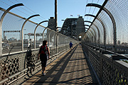 Australia, New South Wales, Sydney, architecture, bridge, bridges, harbour bridge, sydney harbour bridges, people, pedestrian, pedestrians, fence, fences, footbridge, footbridges, pedestrian, pedestrians.