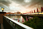 Australia, New South Wales, sydney, city, cities, darling harbour, cloud, clouds, flag, flags.