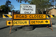 Australia, qld, queensland, gold coast, sign, signs, road sign, road signs, road block, road blocks.