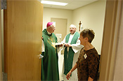 Religion, religions, religious, religious building, religious buildings, catholic, catholics, catholic religion, roman catholic, roman catholics, roman catholic church, roman catholicism, christianity, christian, christians, faith, spirituality, worship, worships, worshipping, people, man, men, male, males, archbishop, archbishops, pastor, pastors, rite of blessing, catholic church, catholic churches, interior, interiors, parish, parishes, MM49,