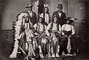Sioux, Chiefs, after, a, meeting, at, the, White, House,, Washington,, USA, c1877., North, American, Indian., Indigenous, people., Native., Photograph., Halftone.