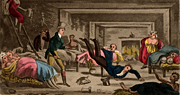 Adventures in a Snoozing Cellar, young blades visiting a brothel which obviously caters for a variety of tastes. From