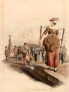 History, woman, women, milk woman, milk women, london, england, pail, pauls, yoke, yokes,