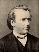 Johannes Brahms (1833-1897) German composer, in 1875. From a photograph. Legend reads 'Johannes Brahms zurfreundlichen Erinnerung an Klara (und Fritz) Simrock' (In friendly remembrance of Klara (and Fritz) Simrock).