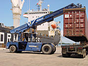 Nigeria, crane, cranes, machinery, transport, transportation, vehicle, vehicles, ship, ships, shipping, vessel, vessels, container, containers, truck, trucks, AB67,
