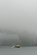 Australia, New South Wales, Architecture, arch, arches, archway, archways, Sydney, Sydney Harbour, Sydney Harbor, Sydney Harbour Bridge, Sydney Harbor Bridge, harbour bridge, bridge, bridges, fog, foggy, climate, weather, harbour, harbours, harbor, harbors.
