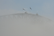 Australia, New South Wales, Architecture, arch, arches, archway, archways, Sydney, Sydney Harbour, Sydney Harbor, Sydney Harbour Bridge, Sydney Harbor Bridge, harbour bridge, bridge, bridges, fog, foggy, climate, weather, harbour, harbours, harbor, harbors.