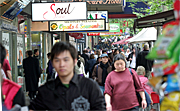Australia, vic, victoria, melbourne, swanston, swanston street, crowd, crowds, shop, shops, shopping.