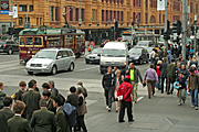 Australia, vic, victoria, melbourne, pedestrian, pedestrians, flinders, flinders street, swanston, swanston street.