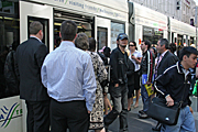 Australia, vic, victoria, melbourne, pedestrian, pedestrians, crowd, crowds, transport, transportation, vehicle, vehicles, tram, trams.