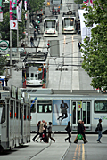Australia, vic, victoria, melbourne, pedestrian, pedestrians, transport, transportation, vehicle, vehicles, tram, trams, sign, signs.