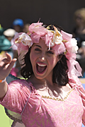 Australia, sa, south australia, adelaide, entertainment, smile, smiles, smiling, happy, happiness, flower, flowers, pink, festival, festivals, pageant, pageants, christmas, christmas scene, christmas scenes, people, girl, girls, female, female, adolescent, adolescents, hat, hats.