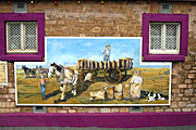 Australia, sa, south australia, snowtown, mural, murals, wall, walls, window, windows, wagon, wagons, horse, horses, farming, farmer, farmers.