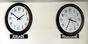 Clock, clocks, melbourne, adelaide, sign, signs, wall, walls.