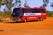 Australia, sa, south australia, transport, transportation, vehicle, vehicles, bus, buses, coach, coaches, tree, trees, outback, australian outback, outback australia, sign, signs, greyhound, grehounds, desert, deserts.