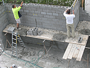Australia, vic, victoria, melbourne, people, outdoors, man, men, male, males, worker, workers, industry, construction, construction site, constructions sites, building, building industry, building site, building sites, platform, platforms, staircase, staircases, brick, bricks, hat, hats, cement, mortar, wall, walls.