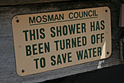 Australia, New South Wales, sydney, mosman, sign, signs, water, shower, showers.