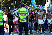 Australia, New South Wales, sydney, parade, parades, mardi gras, gay mardi gras, entertainment, festival, festivals, lesbian, lesbians, homosexual, balloon, balloons, homosexuals, gay, gays, gay and lesbian mardi gras, police, policeman, policemen.