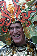 Australia, New South Wales, sydney, parade, parades, mardi gras, gay mardi gras, entertainment, festival, festivals, lesbian, lesbians, homosexual, homosexuals, gay, gays, gay and lesbian mardi gras, hat, hats, jewellery, smile, smiles, smiling, happy, happiness, necklace, necklaces, spectacles, glasses.