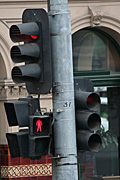 Australia, Victoria, Vic, Melbourne, sign, signs, transport, transportation, vehicle, vehicles, traffic light, traffic lights, traffic signal, traffic signals, red, signal, signals, light, lights, traffic, car, cars, traffic, sign, signs, pedestrian, pedestrians.