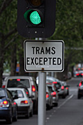 Australia, vic, victoria, melbourne, sign, signs, tram, trams, transport, transportation, vehicle, vehicles, traffic light, traffic lights, traffic signal, traffic signals, green, signal, signals, light, lights, traffic, car, cars.