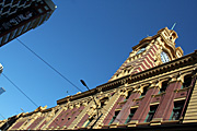 Australia, Victoria, Vic, architecture, Melbourne, Flinders Street, Flinders Street Station, Flinders Street Railway Station, Rail, transport, transportation, vehicle, vehicles, railway station, railway stations, rail, station, stations, clock, clocks, sign, signs.