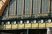 Australia, Victoria, Vic, architecture, arch, arches, archway, archways, Melbourne, Flinders Street, Flinders Street Station, Flinders Street Railway Station, Rail, transport, transportation, vehicle, vehicles, railway station, railway stations, rail, station, stations, clock, clocks.
