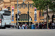 Australia, Victoria, Vic, Melbourne, Flinders Street, Flinders Street Station, Flinders Street Railway Station, Rail, transport, transportation, vehicle, vehicles, railway station, railway stations, rail, station, stations, tram, trams, sign, signs.