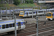 Australia, Victoria, Vic, Melbourne, Flinders Street, Flinders Street Station, Flinders Street Railway Station, Rail, train, trains, transport, transportation, vehicle, vehicles, railway station, railway stations, rail, station, stations.