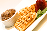 Food, dessert, desserts, strawberry, strawberries, waffle, waffles, plate, plates, crockery, romeo,