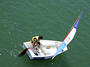 People, child, children, puberty, teenager, teenagers, adolescent, adolescents, boy, boys, teenage boy, teenage boys, boat, boats, boating, sail, sails, sailing, water, mast, masts, sign, signs, lifejacket, lifejackets, AB67,