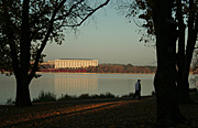 Australia, act, australian capital territory, territory, territories, Canberra, great dividing range, water, lake, lakes, burley griffin, lake burley griffin, library, libraries, national library, national library of australia, man, men, people, tree, trees, autumn, autumn scene, autumn scenes.