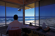 Australia, qld, queensland, surfers paradise, gold coast, beach, beaches, coast, coasts, coastline, coastlines, coastal, lifesaver, lifesavers, people, man, men, male, males, occupation, occupations, lifeguard, lifeguards.