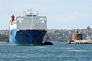 Australia, New South Wales, sydney, harbour, harbours, sydney harbour, ship, ships, shipping, fort denison, pinchgut, car, cars, transport, transportation, vehicle, vehicles, emden, freighter, freighters.