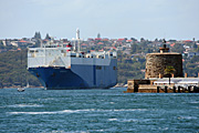 Australia, New South Wales, sydney, harbour, harbours, sydney harbour, ship, ships, shipping, fort denison, pinchgut, car, cars, transport, transportation, vehicle, vehicles, emden, freighter, freighters.