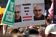 Australia, New South Wales, sydney, rally, rallies, protest, protests, signs, sign, electricity, darling harbour, protester, protesters, demonstration, demonstrations.