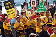 Australia, New South Wales, sydney, rally, rallies, protest, protests, signs, sign, electricity, darling harbour, protester, protesters, demonstration, demonstrations.