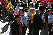 Police, police force, emergency service, emergency services, law, law enforcer, law enforcement, law and order, Australia, New South Wales, sydney, rally, rallies, protest, protests, signs, sign, electricity, darling harbour, protester, protesters, demonstration, demonstrations.