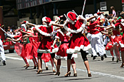 Australia, New South Wales, sydney, parade, parades, christmas, christmas scene, christmas scenes, female, females, girl, girls, woman, women, people.