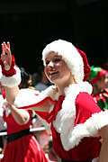 Australia, New South Wales, sydney, parade, parades, christmas, christmas scene, christmas scenes, fur, girl, girls, woman, women, female, females, people, child, children, puberty, teenager, teenagers, teenage girl, teenage girls, adolescent, adolescents, happy, happiness, smile, smiles, smiling.
