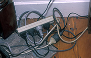 Power, electricity, power point, power points, electrical, cable, cables, plug, plugs, overload, overloaded, danger, dangerous, house, houses, housing.
