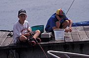 Australia, New South Wales, water, jetty, jetties, child, children, people, boy, boys, fishing.