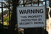 Australia, New South Wales, sydney, sign, signs, warning, warning sign, warning signs, security, fence, fences.