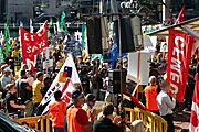 Australia, New South Wales, sydney, rally, rallies, protest, protests, signs, sign, electricity, darling harbour, protester, protesters, demonstration, demonstrations, crowd, crowds, people.