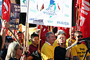 Australia, New South Wales, sydney, rally, rallies, protest, protests, signs, sign, electricity, darling harbour, protester, protesters, demonstration, demonstrations, crowd, crowds, people.