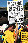 Australia, New South Wales, sydney, rally, rallies, protest, protests, signs, sign, electricity, darling harbour, protester, protesters, demonstration, demonstrations, crowd, crowds, people.
